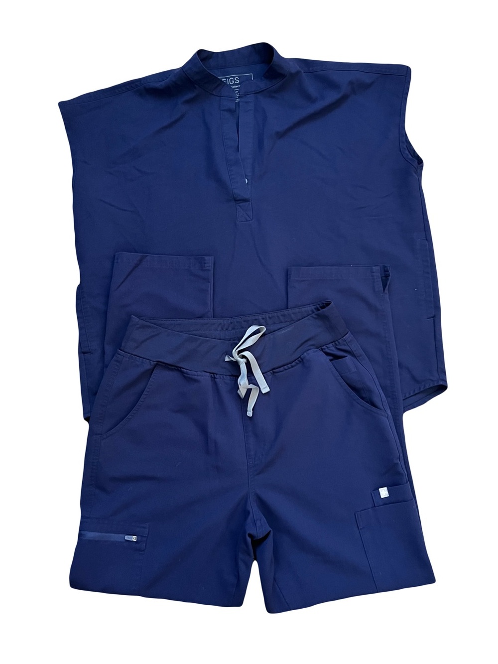 Figs Navy Rafaela Oversized Scrub Top and Yola Pant Set